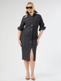 Abito chemisier in cotone - BLU