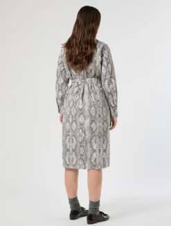 Abito chemisier in cotone - GRIGIO SCURO