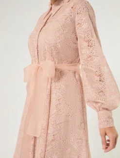 Abito chemisier in tulle ricamato - SKIN