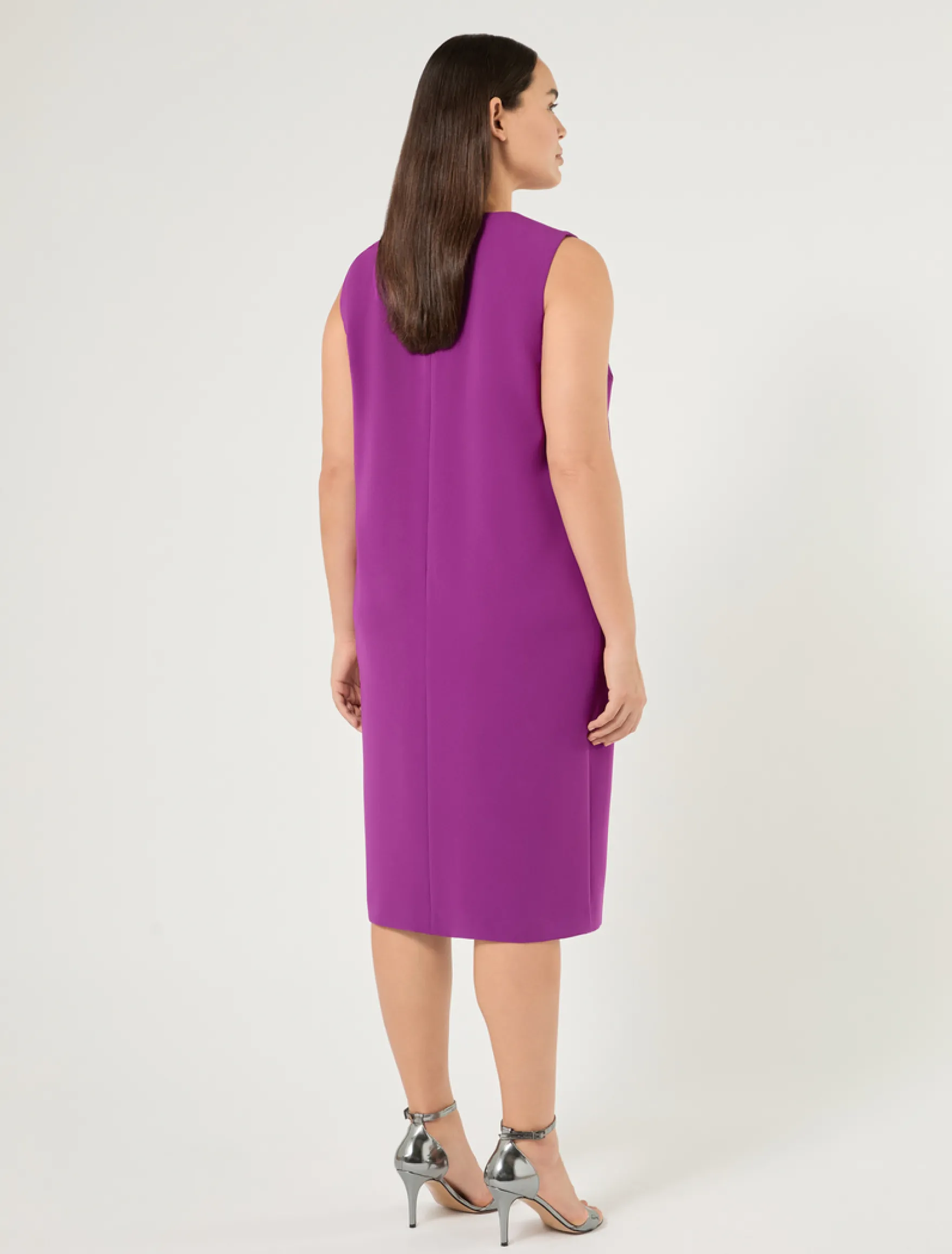 Abito in cady con strass - FUXIA VIOLA