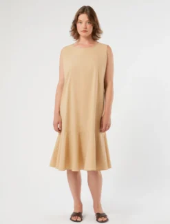 Abito in cotone - BEIGE