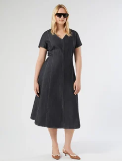Abito in cotone effetto denim - BLU