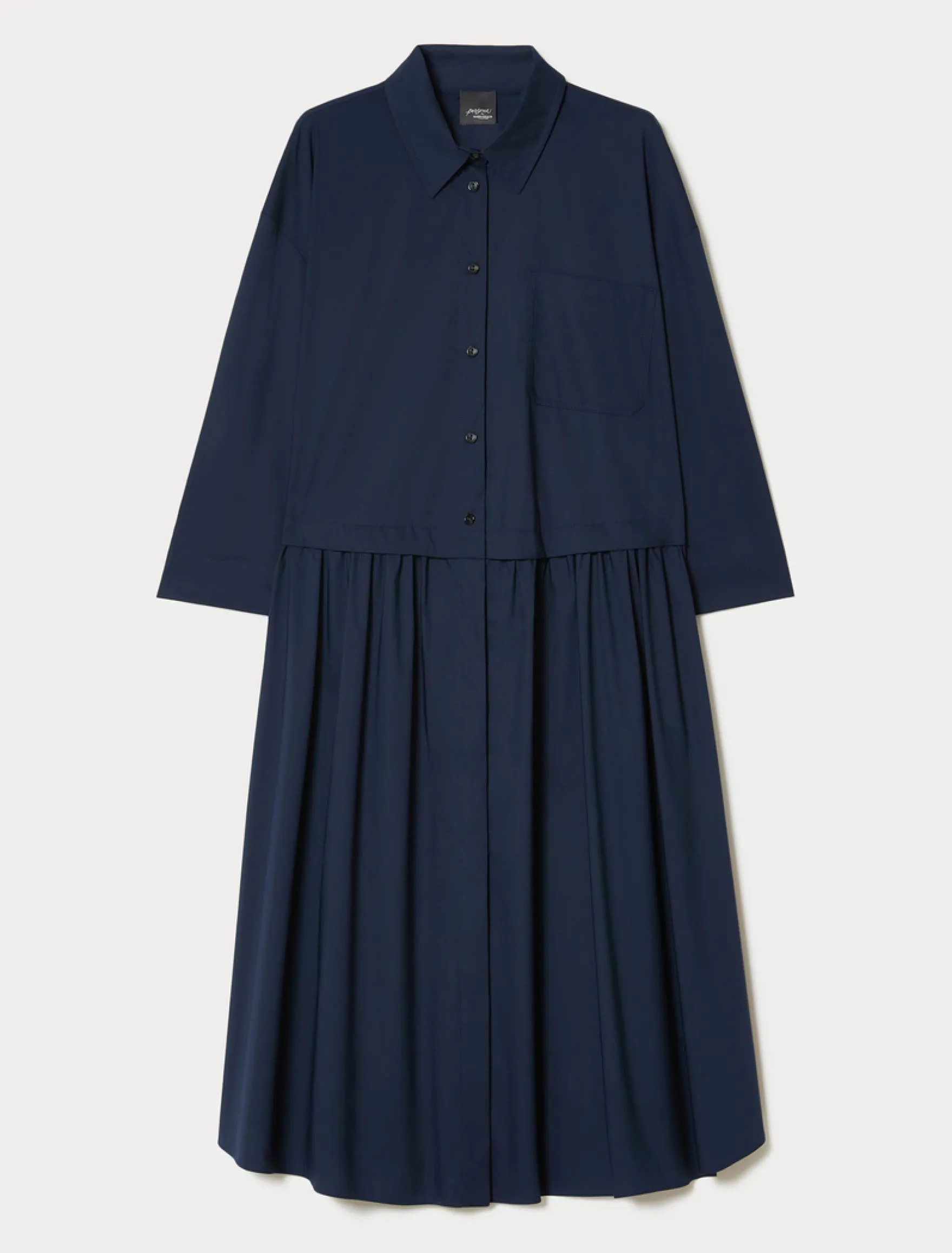 Abito in cotone e nylon stretch - BLU MARINO