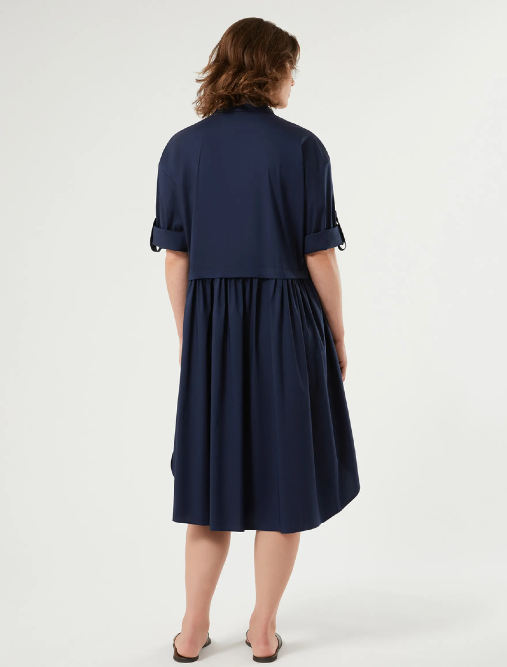 Abito in cotone e nylon stretch - BLU MARINO