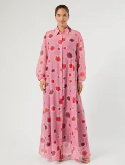 Abito in cotone e seta - ROSA