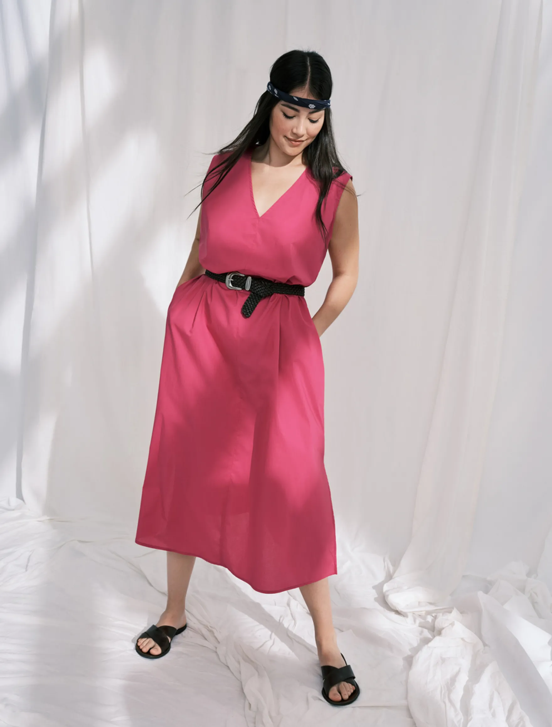 Abito in cotone - FUXIA