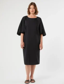 Abito in cotone - NERO