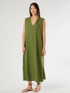 Abito in cotone - VERDE OLIVA