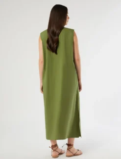Abito in cotone - VERDE OLIVA