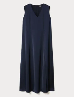 Abito in crêpe envers satin - BLU NOTTE