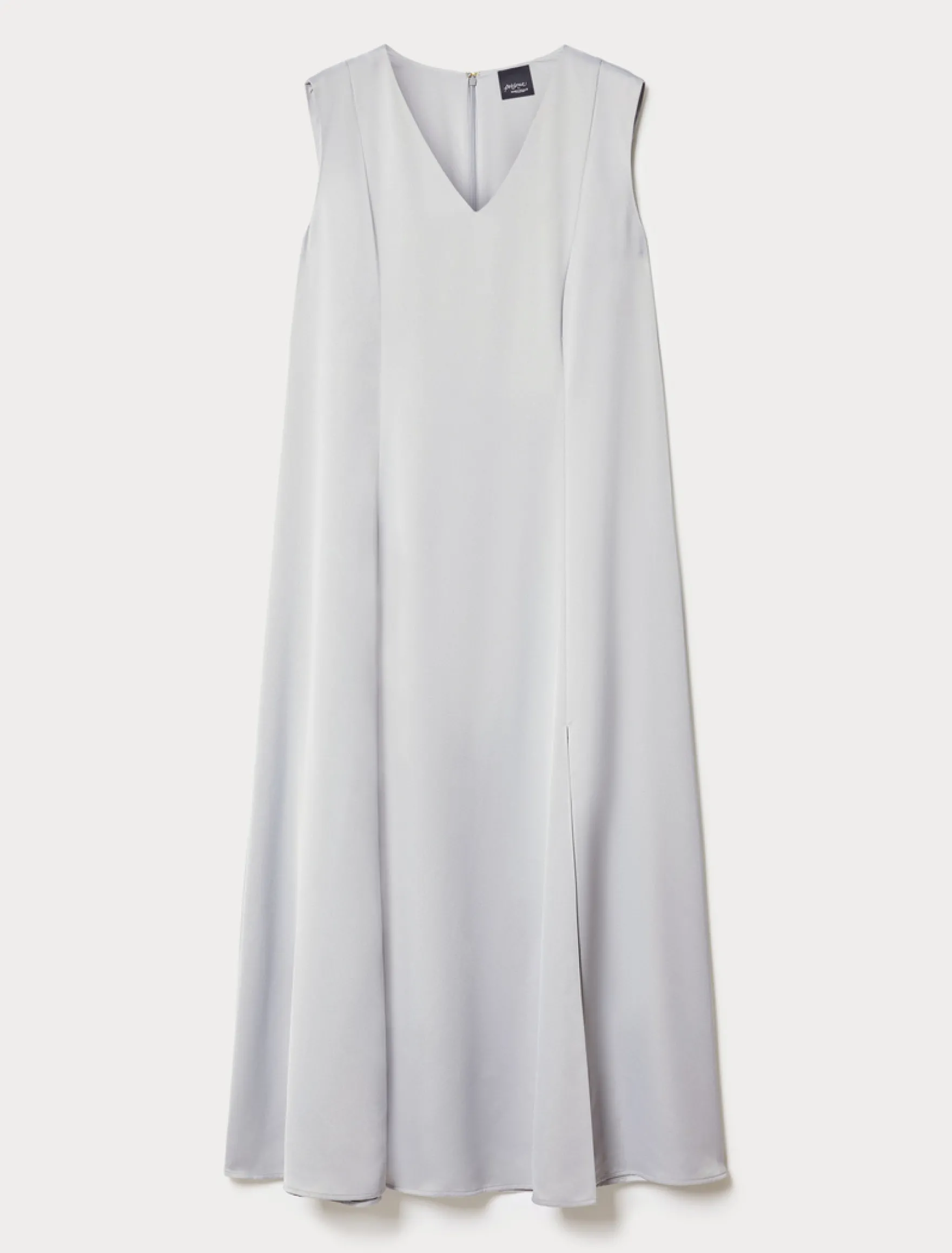 Abito in crêpe envers satin - GRIGIO PERLA