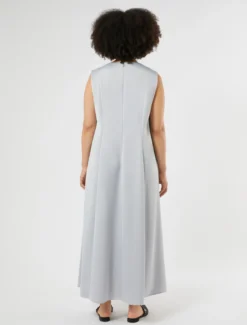 Abito in crêpe envers satin - GRIGIO PERLA