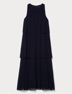 Abito in crêpe georgette - BLU NOTTE