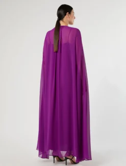 Abito in crêpe georgette - FUXIA VIOLA
