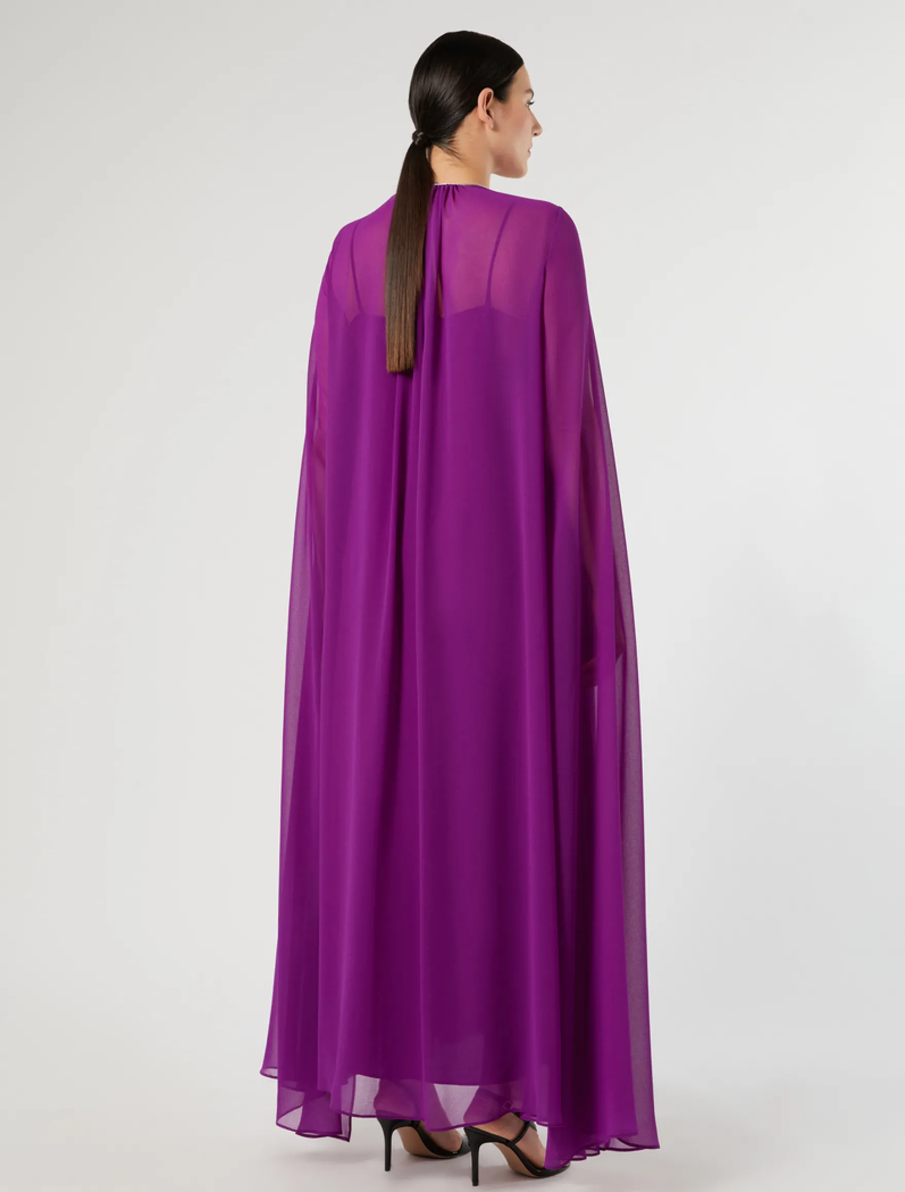 Abito in crêpe georgette - FUXIA VIOLA