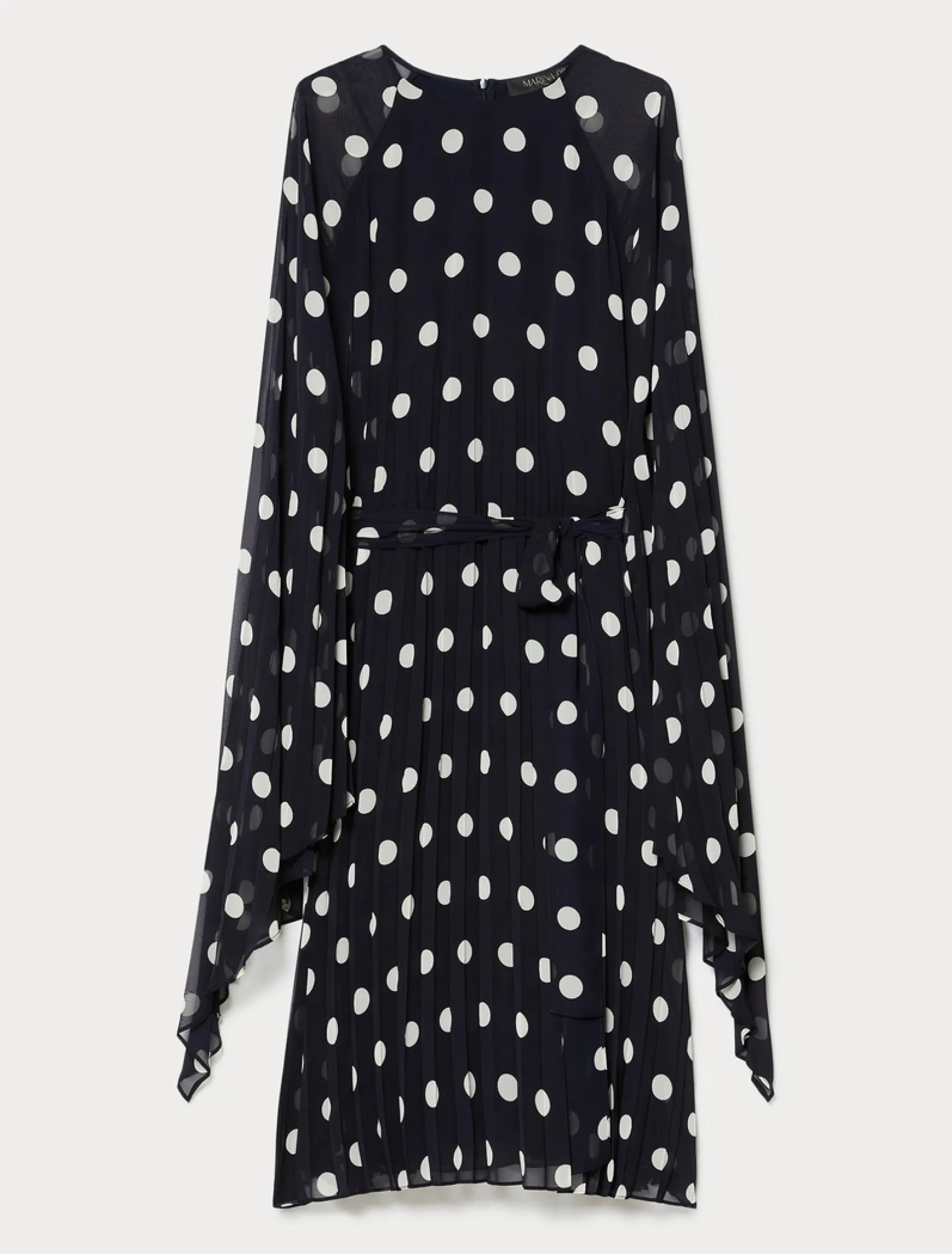 Abito in georgette a pois - BLU MARINO