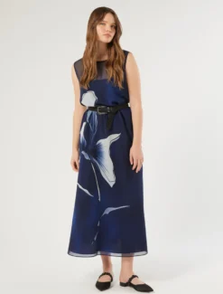 Abito in georgette - BLU NOTTE