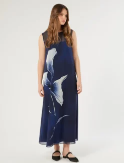 Abito in georgette - BLU NOTTE