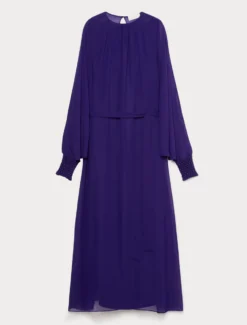 Abito in georgette con ricamo - VIOLA