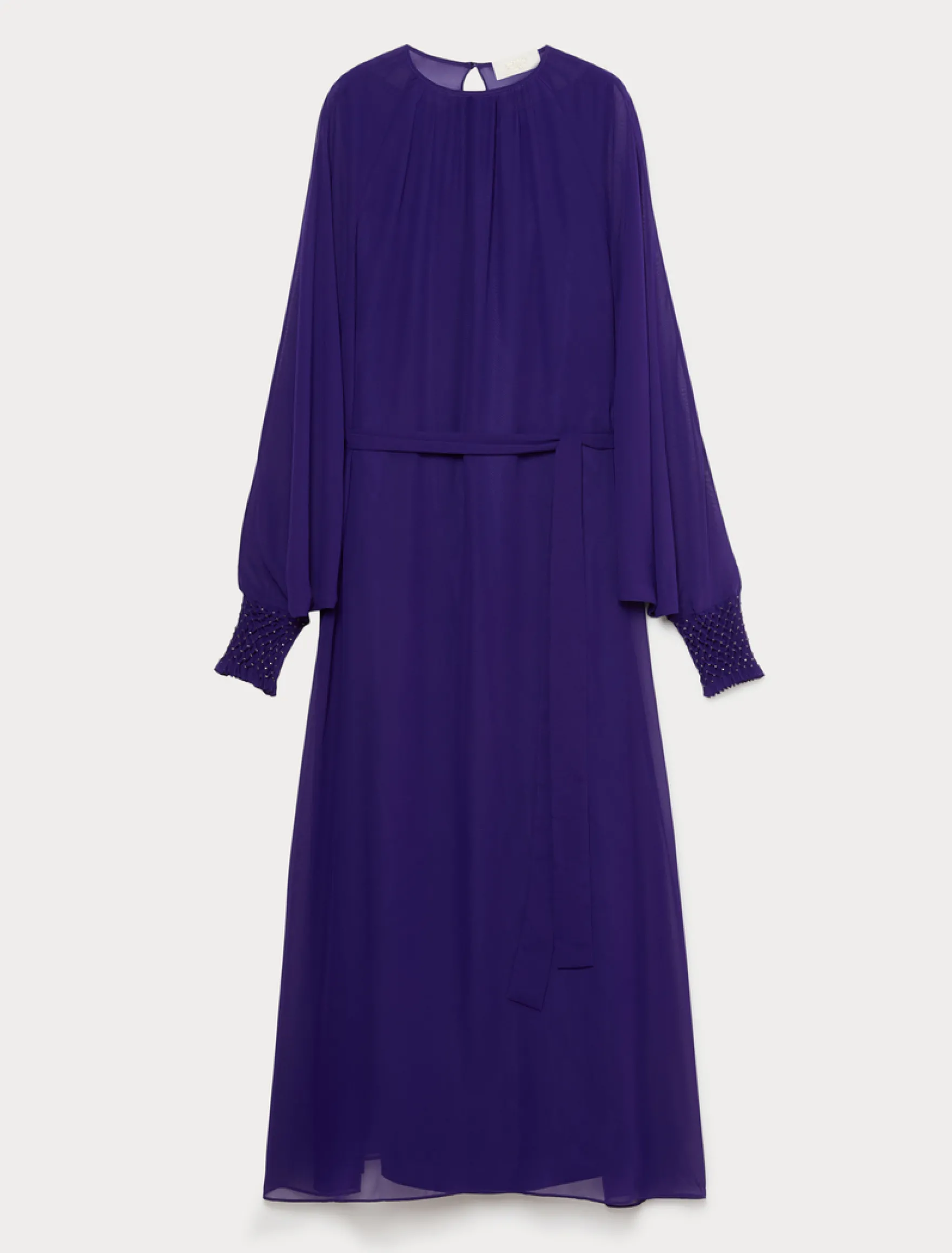 Abito in georgette con ricamo - VIOLA