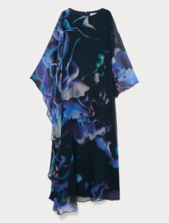 Abito in georgette di pura seta - BLU