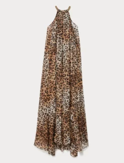 Abito in georgette di seta - MARRONE