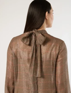 Abito in georgette di seta - ORO CAMMELLO