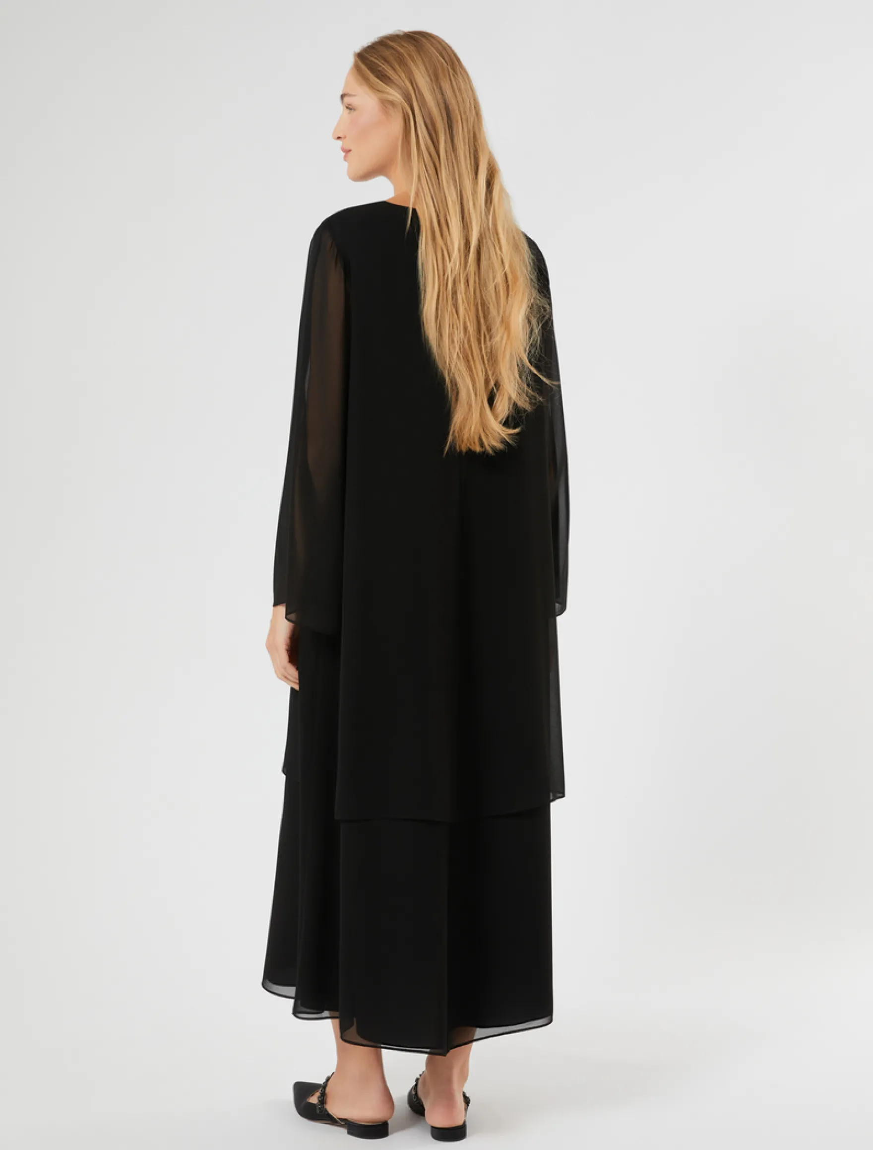 Abito in georgette - NERO