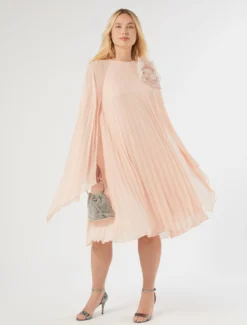 Abito in georgette plissé - ROSA
