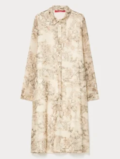 Abito in georgette stampato - BIANCO