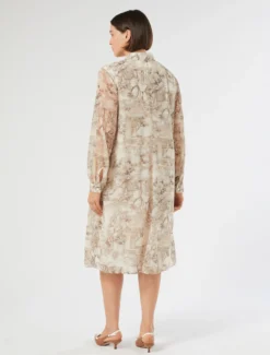 Abito in georgette stampato - BIANCO