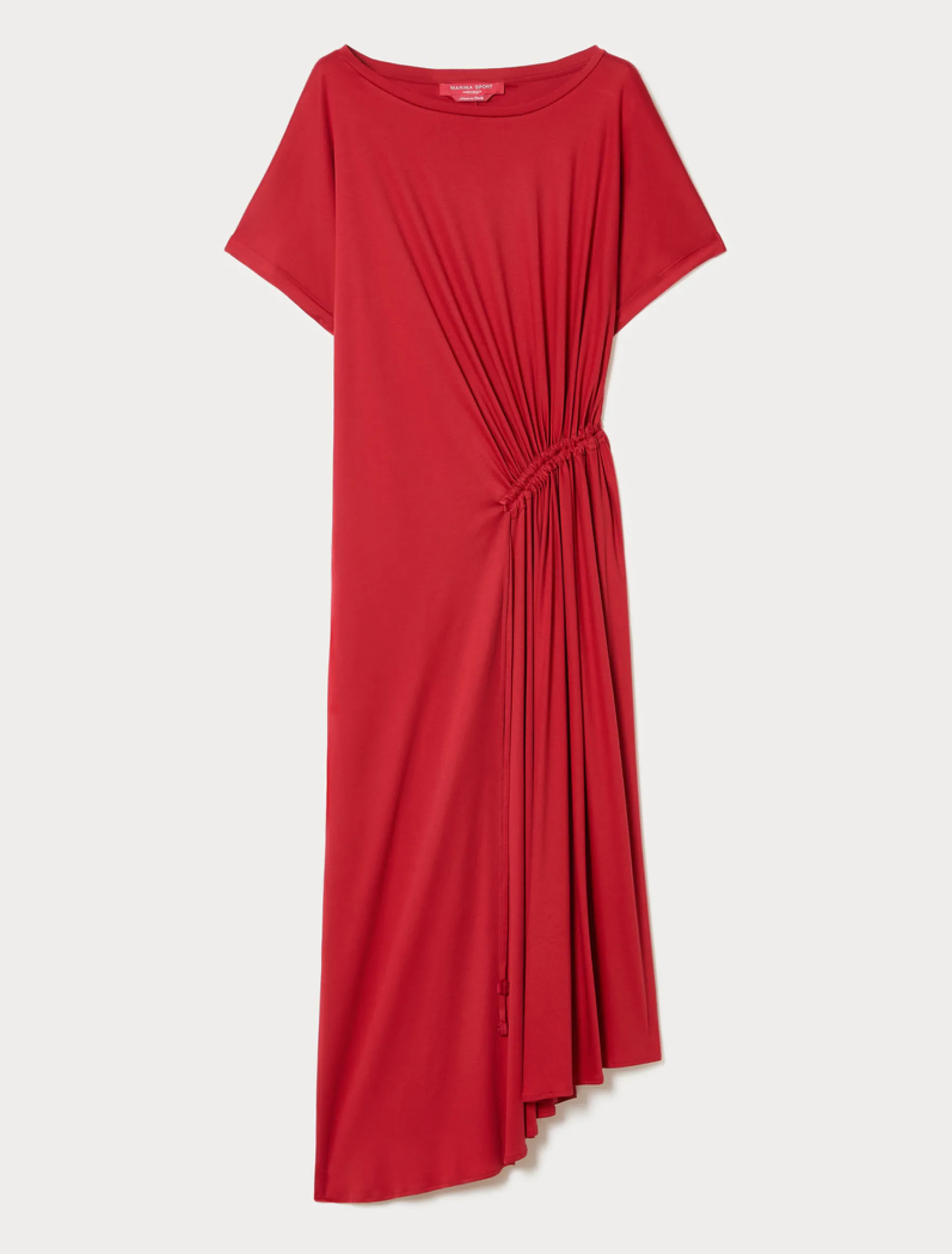 Abito in jersey con arricciatura - ROSSO