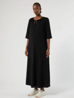 Abito in jersey double - NERO