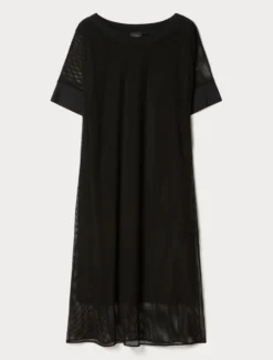 Abito in jersey rete - NERO