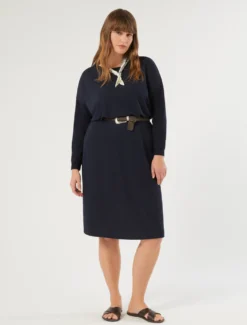 Abito in jersey stretch e maglia - BLU NOTTE