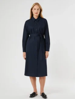 Abito in popeline di cotone - BLU NOTTE