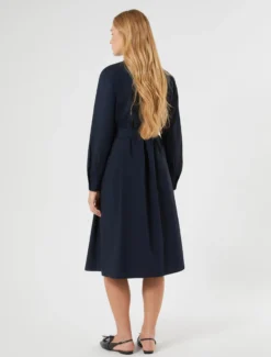 Abito in popeline di cotone - BLU NOTTE