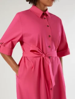Abito in popeline di cotone - FUXIA