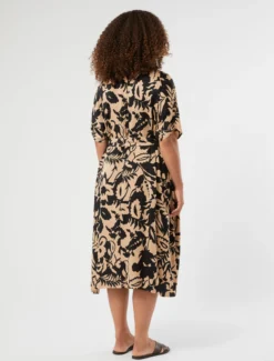 Abito in raso di viscosa - BEIGE