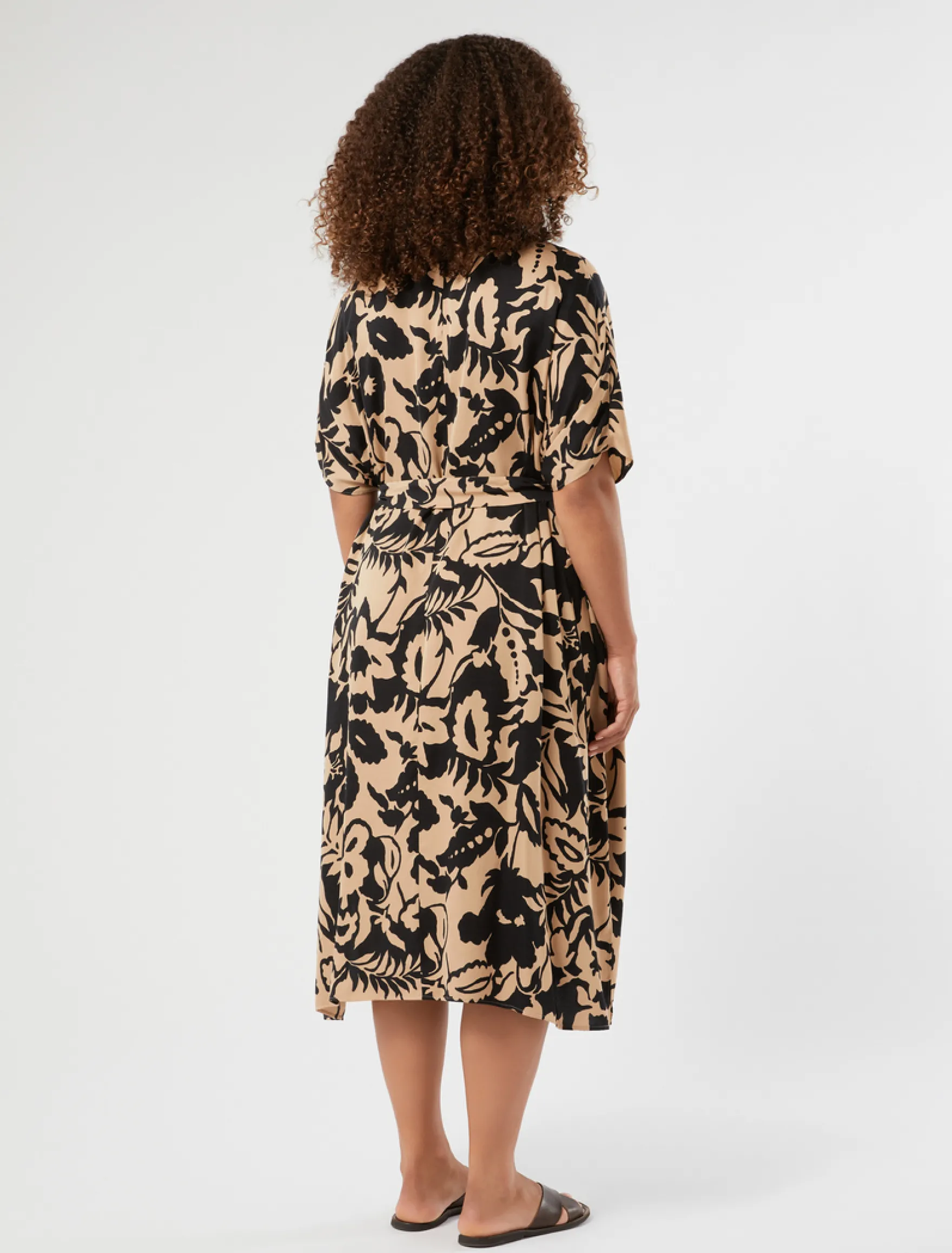 Abito in raso di viscosa - BEIGE