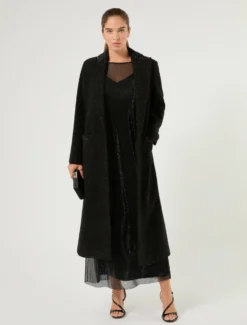 Abito in rete con strass - NERO