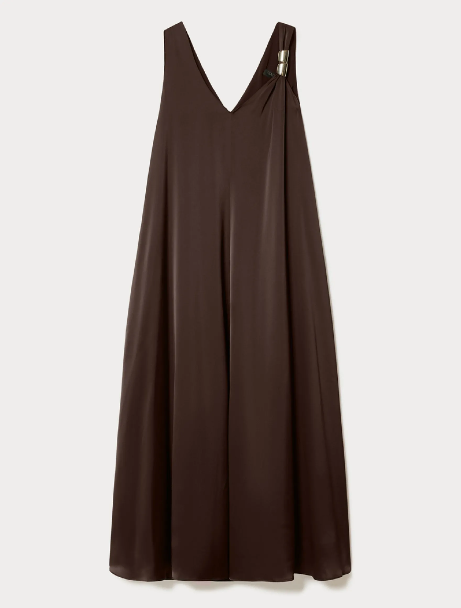 Abito in satin - MARRONE SCURO