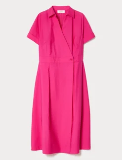 Abito in tela di cotone - FUXIA