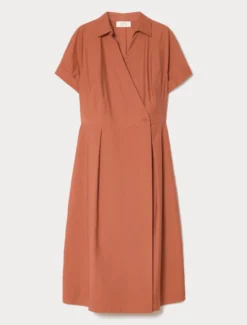 Abito in tela di cotone - TERRACOTTA