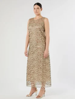 Abito in tulle ricamato - NERO