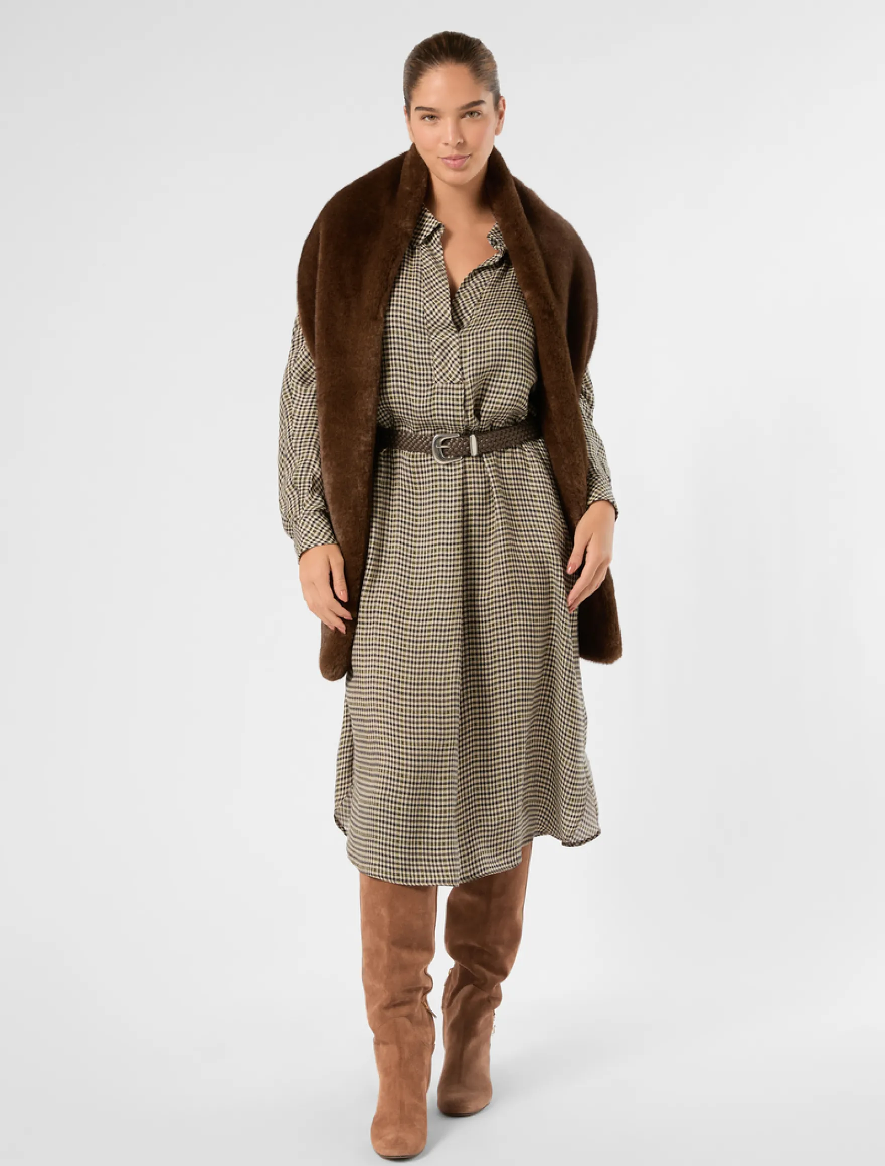 Abito in twill - MARRONE BORDEAUX