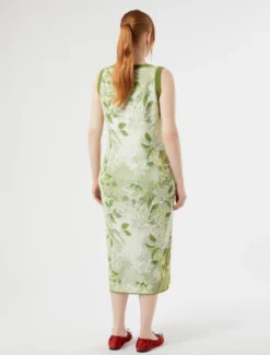 Abito jacquard con ricami - BIANCO