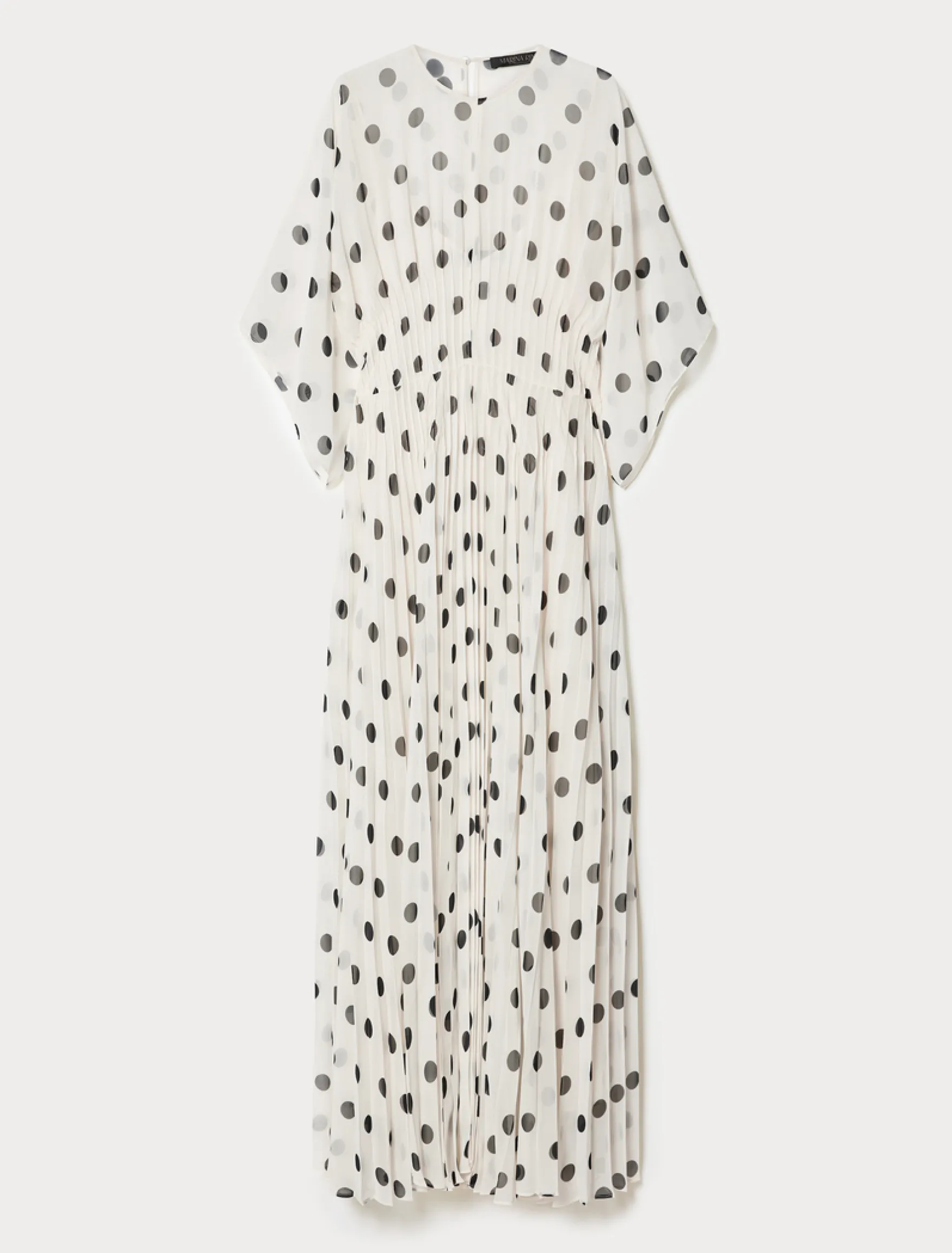 Abito lungo in georgette a pois - BIANCO AVORIO
