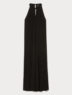 Abito lungo in jersey interlock - NERO