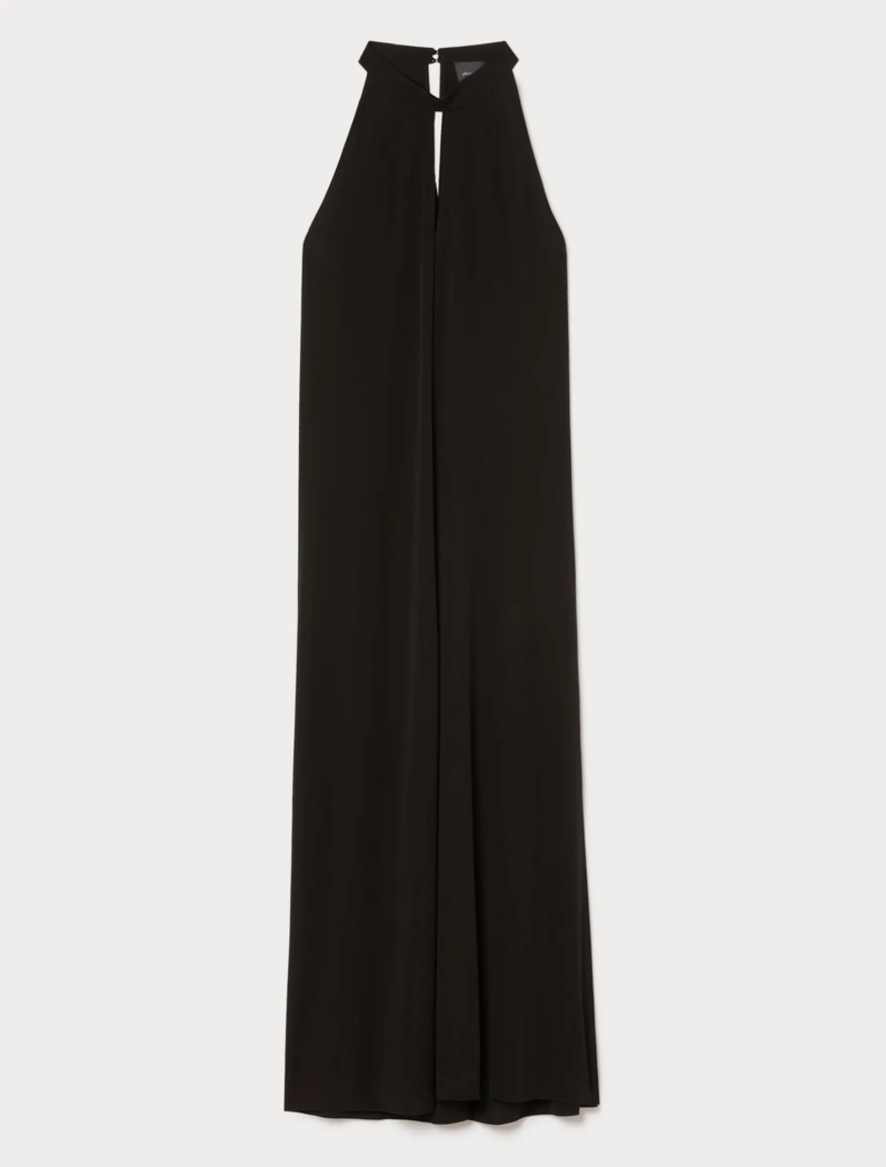 Abito lungo in jersey interlock - NERO